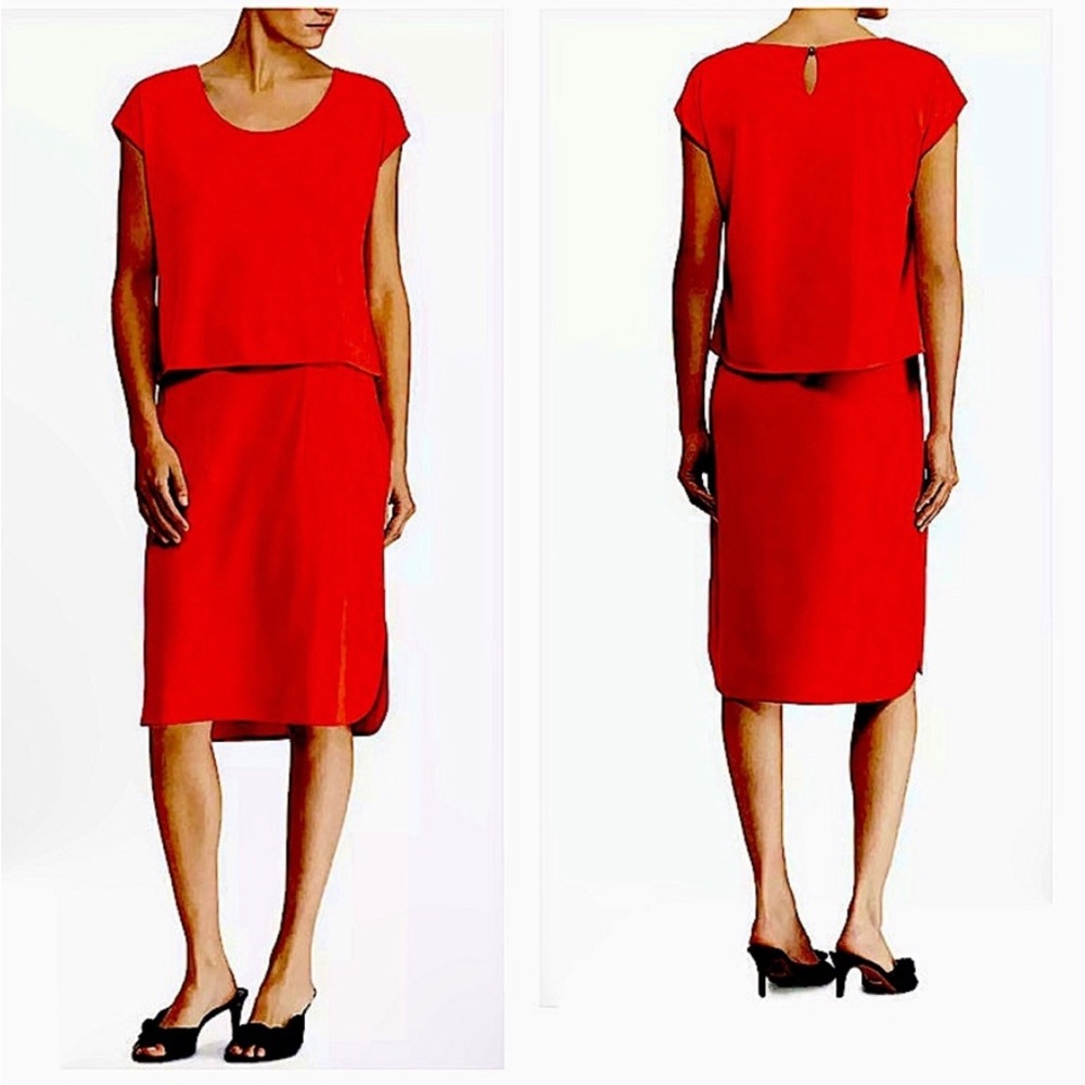 Ralph Lauren Red Layered Dress